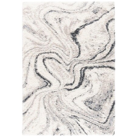 Safavieh 4 x 6 ft. Fontana Shag 800 Contemporary Rectangle Power Loomed Rug - Ivory & Gray FNT848A-4